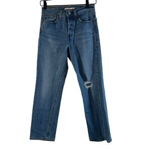 Levi's Womens Jeans Wedgie Straight Button Fly 25 x 26 Cropped Cotton Blend